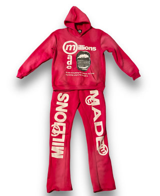 Pink Flared Millions Made Sweatsuit (Ready to Ship)(FREE SHIPPING)